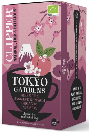 CLIPPER HERBATA ZIELONA JAŚMINOWA O SMAKU BRZOSKWINIOWYM (TOKYO GARDENS) BIO (20 x 2 g) 40 g