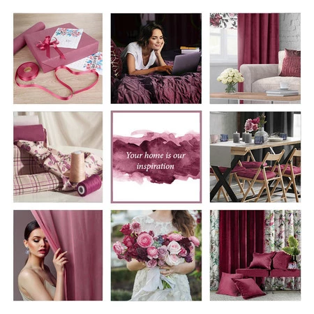 ZASŁONA GOTOWA D91 ROSA NA TAŚMIE 135 X 300 CM CIEMNORÓŻOWY