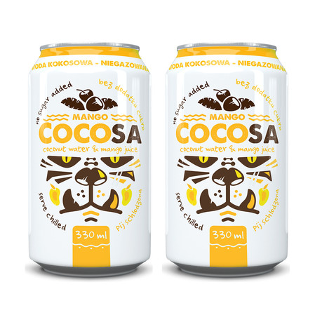 Zestaw: 2x WODA KOKOSOWA Z SOKIEM Z MANGO 330 ml - DIET-FOOD (COCOSA)