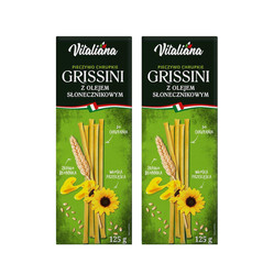 Zestaw: 2x PALUSZKI GRISSINI Z OLEJEM SŁONECZNIKOWYM 125 g - VITALIANA