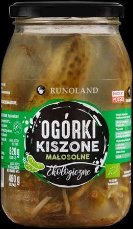 OGÓRKI KISZONE MAŁOSOLNE BIO 820 g (460 g) - RUNOLAND