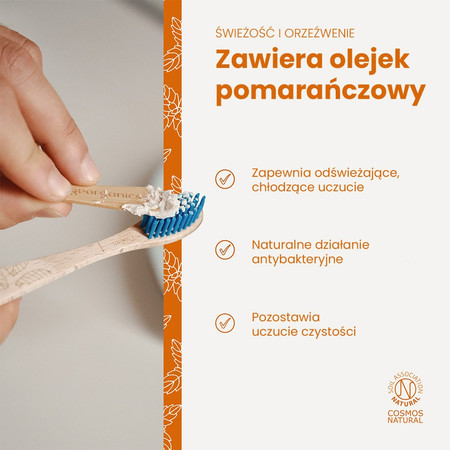 Georganics, Mineralna pasta do zębów w słoiku, bez fluoru, do codziennej pielęgnacji, smak pomarańczowy, 60 ml