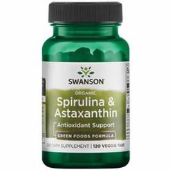 Swanson Organic Spirulina & Astaxanthin 120 tabl.