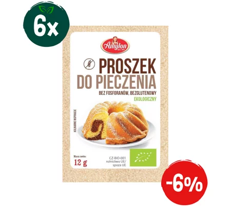 Zestaw: 6x Amylon − Proszek do pieczenia bezgl. - 12 g