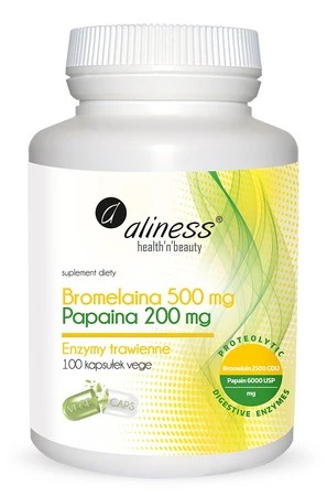 Aliness Bromelaina 500 mg/Papina 200 mg x 100 VEGE kaps.