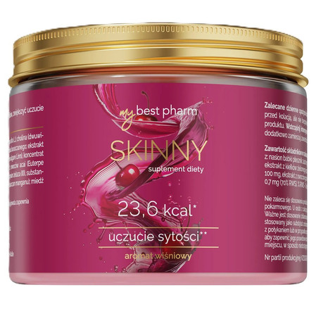 MyBestPharm - MyBestSkinny suplement diety w proszku, smak wiśniowy 222g KRÓTKA DATA 2026-10-31