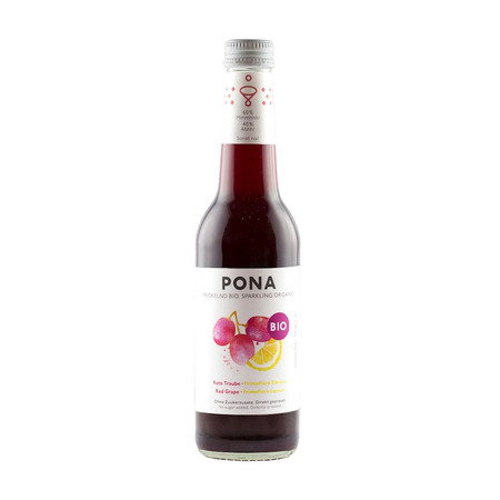 NAPÓJ CZERWONE WINOGRONA - CYTRYNA BEZ DODATKU CUKRÓW BIO 330 ml - PONA