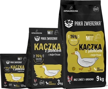 PAKA ZWIERZAKA Kaczka z Jabłkiem M bez zbóż 9kg