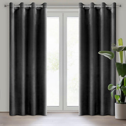 ZASŁONA GOTOWA D91 ROSA 140 X 250 CM CZARNY