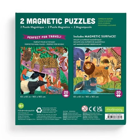 Mudpuppy Puzzle magnetyczne 2w1 Safari & dżungla 20 elementów 4+