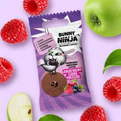 Zestaw 5x Bunny Ninja - Przekąska owocowa o smaku jabłko-malina-czarna porzeczka 15 g