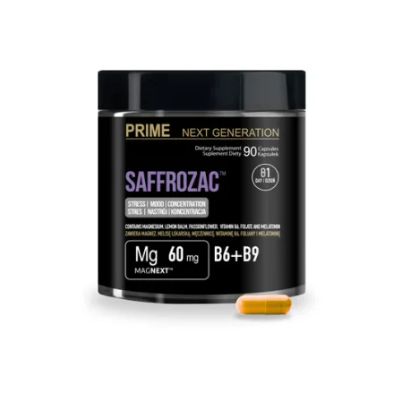 Prime Next Generation Kompleks wspierający stres, nastrój, sen i koncentrację z szafranem SAFFROZAC™ Szafran 15 mg, 90 kaps. 90 dni stosowania