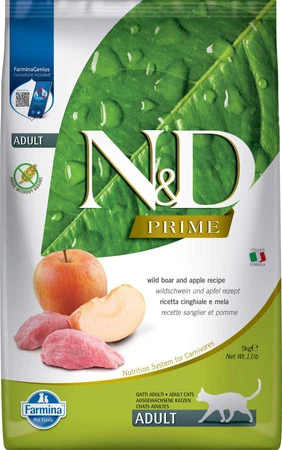 Farmina N&D Prime Boar & Apple Adult - sucha karma dla kota - 5kg