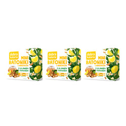 Zestaw: 3x Mini batoniki babka cytrynowa bez dodatku cukru 102 g