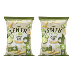 Zestaw 2x Chipsy z czerwonej soczewicy o smaku jalapeno i limonki 100g