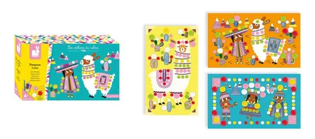 Janod Zestaw artystyczny Pompony Lamy 4+