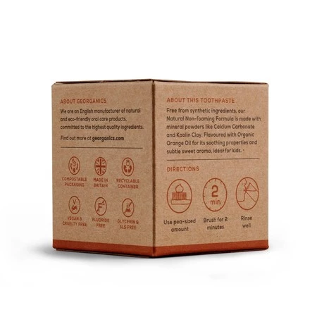 Georganics, Mineralna pasta do zębów w słoiku Orange, 60ml