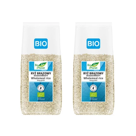 Zestaw 2x Bio Planet − Ryż brązowy długoziarnisty − 1 kg