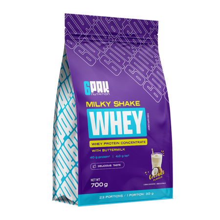 6PAK MILKY SHAKE WHEY odżywka białko WPC 700g smak kokos