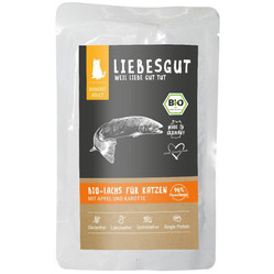 LIEBESGUT BIO LACHS - Łosoś z jabłkiem i marchewką ekologiczna mokra karma dla kota (100g)
