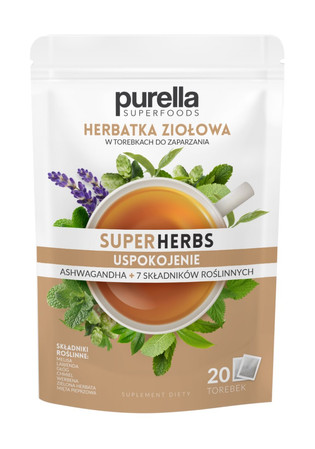 Purella Superfoods Superherbs Mieszanka ziół do zaparzania Uspokojenie 35g
