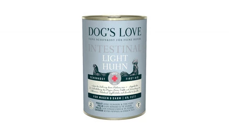 Zestaw 10x DOG'S LOVE Intestinal Light - karma dla psa z problemami jelitowymi i żołądkowymi (400g)