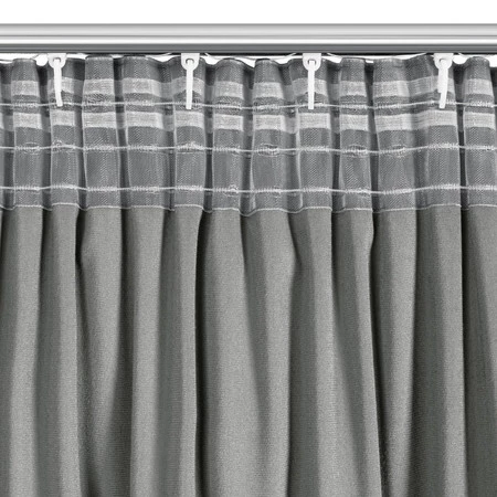 ZASŁONA GOTOWA CARLI NA TAŚMIE 140 X 270 CM SREBRNY