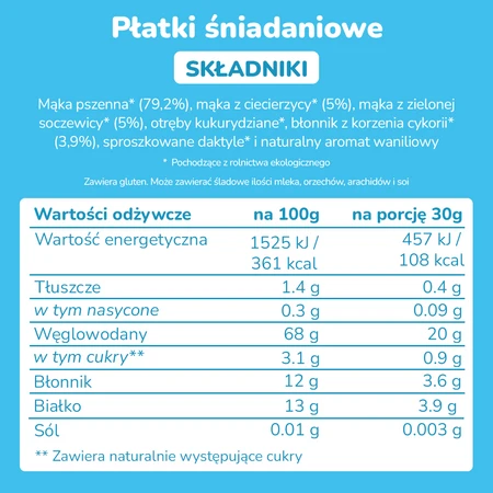 Smileat Triboo, BIO Płatki Śniadaniowe, 300g