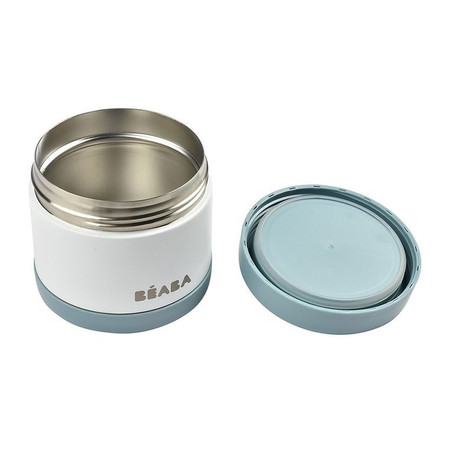 Beaba Pojemnik - termos obiadowy ze stali nierdzewnej z hermetycznym zamknięciem duży 500 ml baltic blue/white
