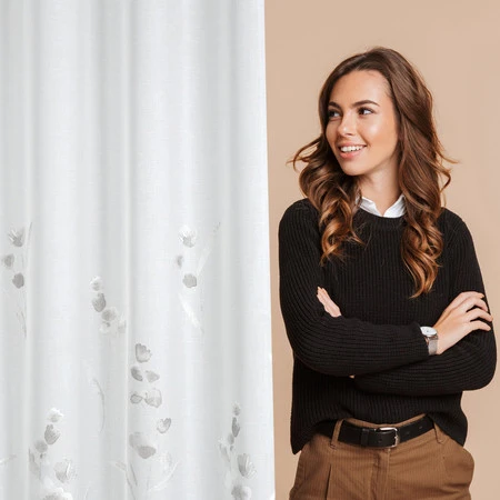 FIRANA GOTOWA ISABEL 140 X 250 CM BIAŁY