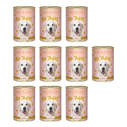 Zestaw 10x DOG'S LOVE Kalb - cielęcina z pstrągiem i jabłkiem (400g)