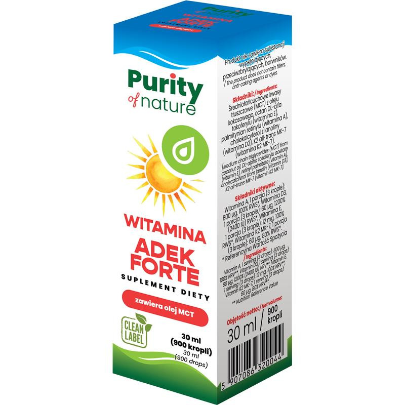 Purity Of Nature ADEK Forte krople 30 ml - Nabea.pl