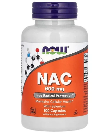 NowFoods NAC - N-Acetyl L-Cysteina 600 mg - 100 kaps.