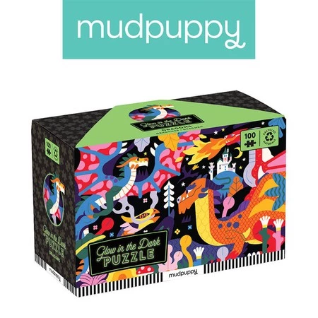 Mudpuppy Puzzle świecące w ciemności Smoki 100 elementów 5+