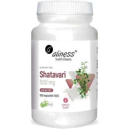 Aliness Shatavari ekstrakt 30% 500 mg x 100 Vege caps.
