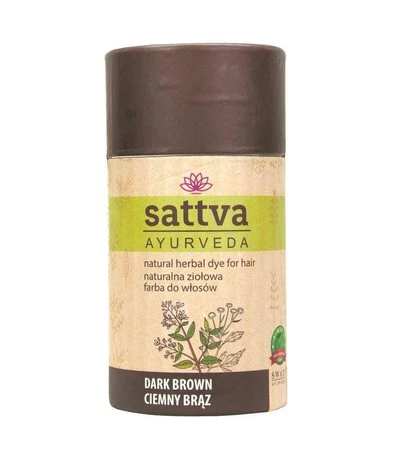 Sattva - Henna Naturalna ziołowa farba do włosów Ciemny Brąz 150g