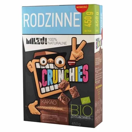 Milzu! − Płatki Crunchies z kakao BIO − 450 g