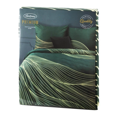 Komplet pościeli satynowej Premium 3, 160 x 200 cm, Ciemnozielony