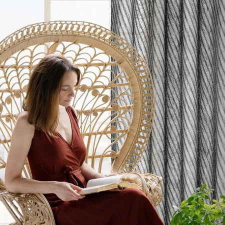 ZASŁONA GOTOWA LAUREL 140 X 250 CM CZARNY