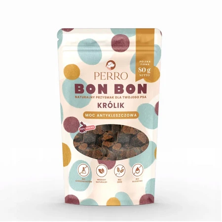 Perro Bon Bon Królik - moc czystka  - Przysmak dla psa - 80 g