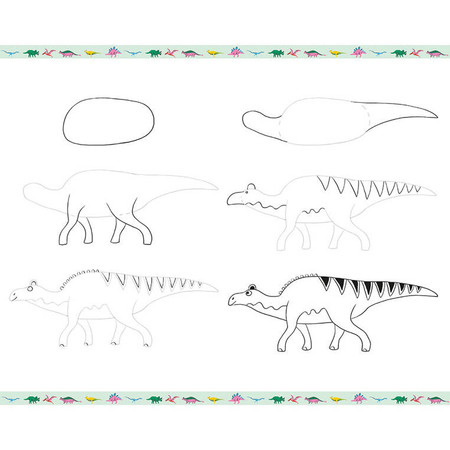 Janod Zestaw kreatywny Rysowanie krok po kroku Dinozaury 20 rysunków 7+