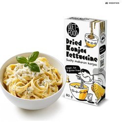 Diet-Food Suchy Makaron Shirataki Konjac Fettucine Bezglutenowy 80g