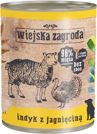 WIEJSKA ZAGRODA Indyk z Jagnięciną bez zbóż 800g