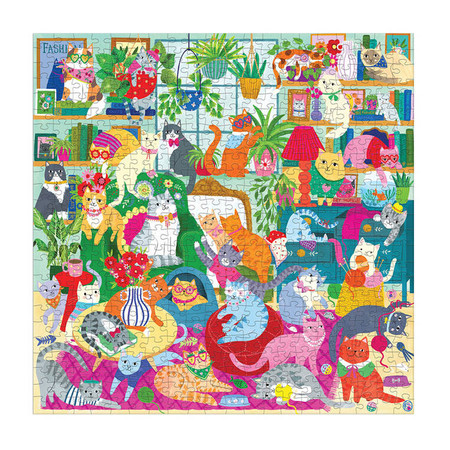 Mudpuppy Puzzle rodzinne Kocie popołudnie 500 elementów 8+