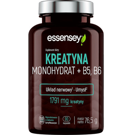 Essensey Kreatyna Monohydrat + Witamina B5 i B6 - 90 kaps.