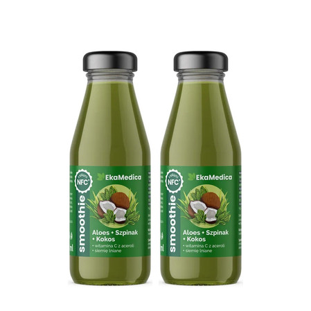 Zestaw: 2x EkaMedica Smoothie aloes-szpinak-kokos 250ml