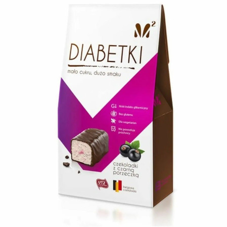 Czekoladki Diabetki - czarna porzeczka B/C - 100 g