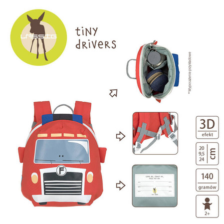 Lassig Plecak do przedszkola dla przedszkolaka Tiny Drivers Wóz strażacki