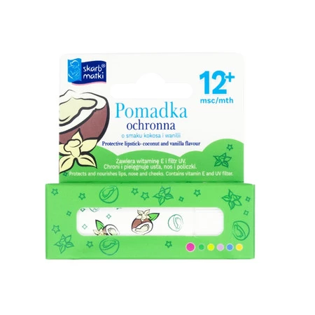 Skarb Matki Fun pomadka ochronna dla dzieci o smaku kokosa i wanilii 6,5 g