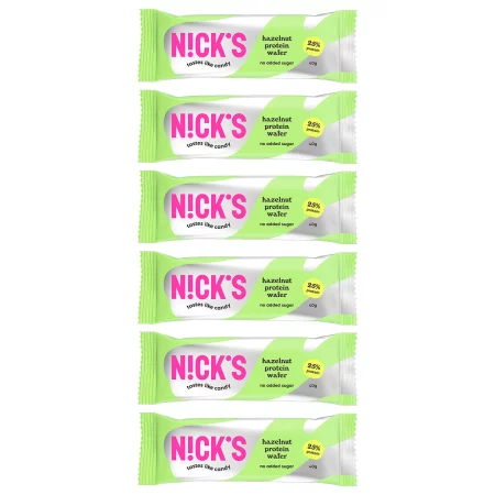 Zestaw 6x N!CK'S Nicks Protein Wafer Hazelnut 40g